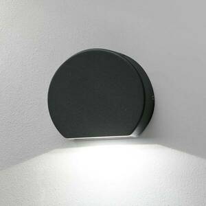 Kerek LED kültéri fali lámpa Pill sötét szürke kép