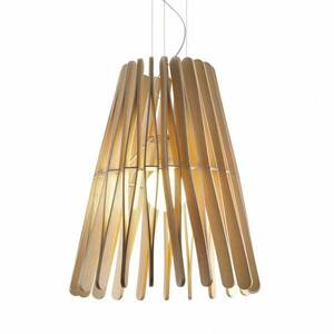 Fabbian Stick fa függő lámpa, kúpos kép