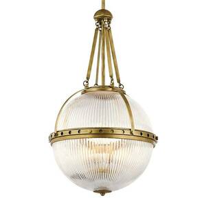 Gömb alakú függő lámpa Aster, sárgaréz kép