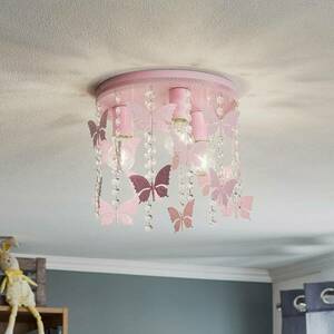 Angelica mennyezeti lámpa rózsaszín, pillangók kép