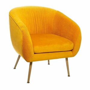 Mustársárga fotel retro stílusban kép
