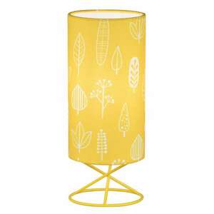 Asztali lámpa, fém/sárga textil lámpaernyő, AVAM kép