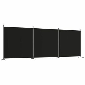 vidaXL 3 paneles fekete szövet térelválasztó 525x180 cm kép