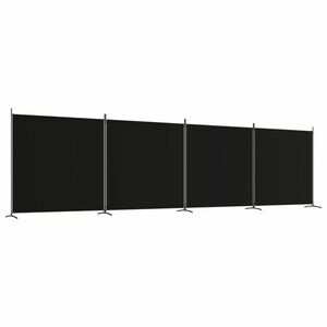 vidaXL 4 paneles fekete szövet térelválasztó 698x180 cm kép