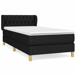 vidaXL fekete szövet rugós ágy matraccal 90x200 cm kép