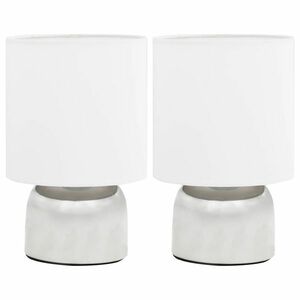 vidaXL 2 darab fehér asztali lámpa érintőgombbal E14 kép