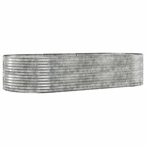 vidaXL ezüstszínű porszórt acél kerti magaságyás 291 x 140 x 68 cm kép