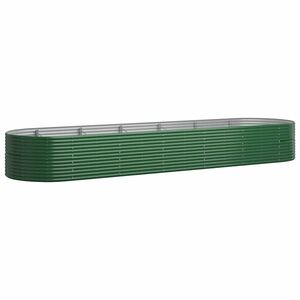 vidaXL zöld porszórt acél kerti magaságyás 510 x 140 x 68 cm kép