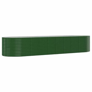 vidaXL zöld porszórt acél kerti magaságyás 396x100x68 cm kép