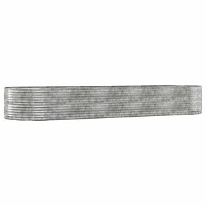 vidaXL ezüstszínű porszórt acél kerti magaságyás 447 x 140 x 68 cm kép