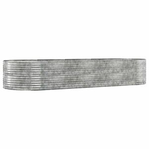 vidaXL ezüstszínű porszórt acél kerti magaságyás 367 x 140 x 68 cm kép