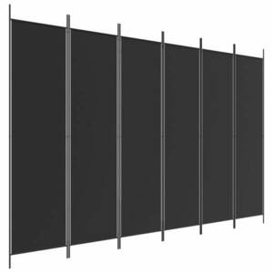vidaXL 6 paneles fekete szövet térelválasztó 300x200 cm kép