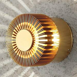 LED kültéri fali lámpa Monza Rays kerek bronz 9cm kép