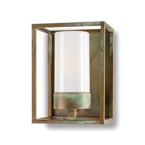 Kültéri fali lámpa Cubic³ 3366 antik sárgaréz/opal kép