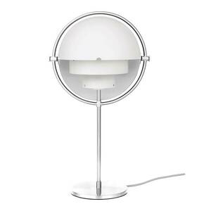 GUBI Multi-Lite asztali lámpa, magasság 50 cm, króm/fehér kép