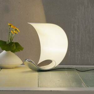 Formatervezett asztali lámpa Curl fehér/tükrös kép