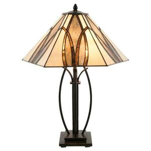 Asztali lámpa 5913 barna üveg ernyővel kép