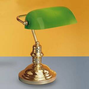 Asztali lámpa Onella bankár stílusban, zöld kép