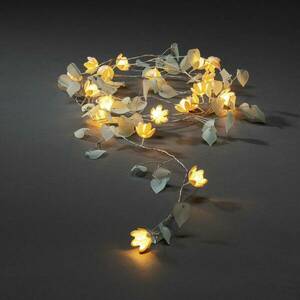 LED fényfüzér, levelek és virágok Clear / fehér kép