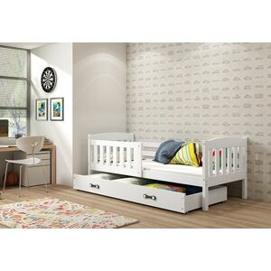 FLORENT P1 gyerekágy + AJÁNDÉK matrac + ágyrács, 90x200 cm, fehér, fehér kép