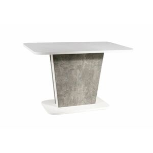 HESTIA szétnyitható étkezőasztal, 110-145x76x68, fehér/beton kép