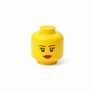 Sárga fej alakú tárolódoboz, lány, 10, 5 x 10, 6 x 12 cm - LEGO® kép