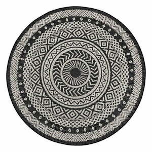 Round fekete-szürke kültéri szőnyeg, ø 160 cm - Ragami kép