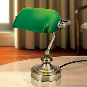 Zora - bankár lámpa zöld üveg ernyővel kép
