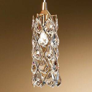 Aranyozott függő lámpa CHARLENE kristályokkal kép