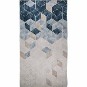 Sötétkék-krémszínű mosható szőnyeg 150x80 cm - Vitaus kép