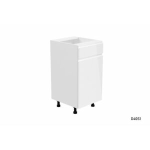 YARD D40 alsó kombinált konyhaszekrény, 40x82x47, fehér/szürke magasfényű, bal kép