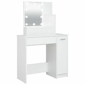 vidaXL fehér fésülködőasztal LED-del 86, 5 x 35 x 136 cm kép