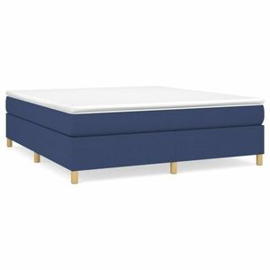 vidaXL kék szövet rugós ágy matraccal 180 x 200 cm kép