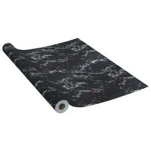 vidaXL fekete kőmintás öntapadó PVC bútorfólia 500 x 90 cm kép