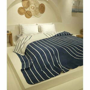 Fehér-sötétkék ágytakaró egyszemélyes ágyra 150x200 cm Twin – Oyo Concept kép