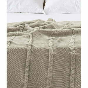 Bézs pamut ágytakaró egyszemélyes ágyra 150x200 cm Trenza – Oyo Concept kép