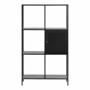 Fekete fém könyvespolc 80x138 cm Malibu – Unique Furniture kép