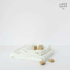 Fehér len gyerek fürdőlepedő 45x90 cm – Linen Tales kép
