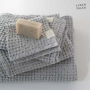 Világosszürke fürdőlepedő 100x140 cm Honeycomb – Linen Tales kép