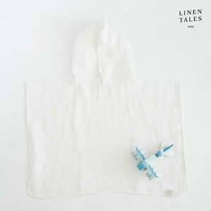 Fehér len gyerek fürdőköpeny 2-4 év – Linen Tales kép