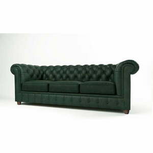 Sötétzöld bársony kanapé 230 cm Cambridge – Ropez kép