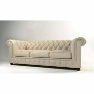 Krémszínű bársony kanapé 230 cm Cambridge – Ropez kép