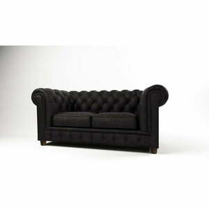 Fekete bársony kanapé 178 cm Cambridge – Ropez kép