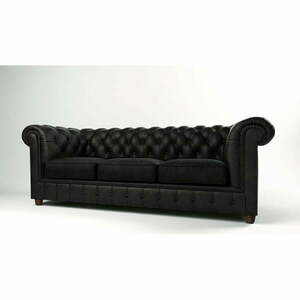 Fekete bársony kanapé 230 cm Cambridge – Ropez kép
