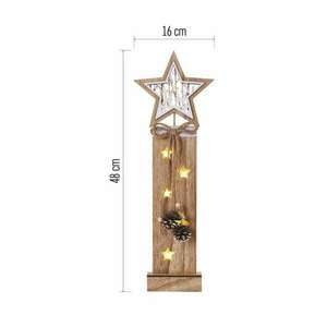 LED dekoráció, fa – csillagok, 48 cm, 2x AA, beltéri, meleg fehér... kép