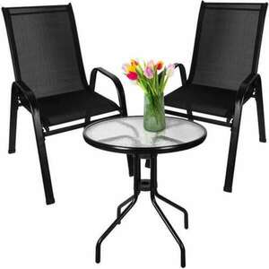 3 részes elegáns megjelenésű kerti bútorkészlet – 2 darab székkel... kép