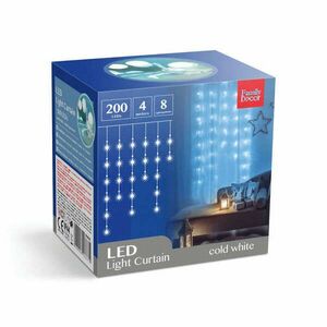 200 LED-es fényfüzér 4, 2 m 8 programmal Hidegfehér kép