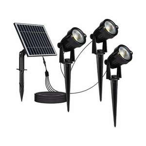 V-TAC leszúrható 3 darab napelemes kerti LED lámpa, fekete házzal... kép