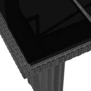 vidaXL 7 részes fekete polyrattan kültéri étkezőszett párnákkal kép