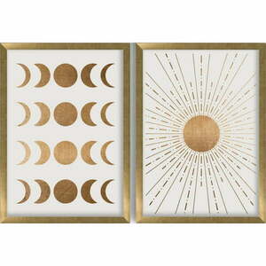 Keretezett poszter 38x53 cm Moon & Sun – Wallity kép